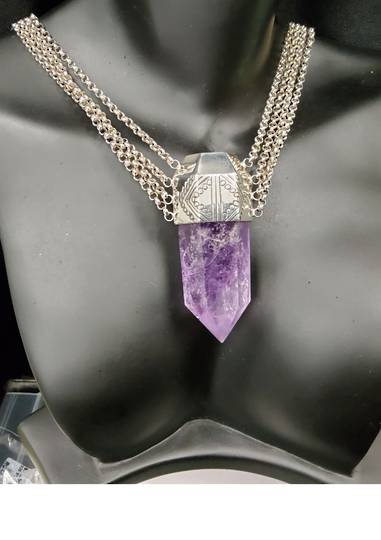 Divine Amethyst Point Necklace image 0